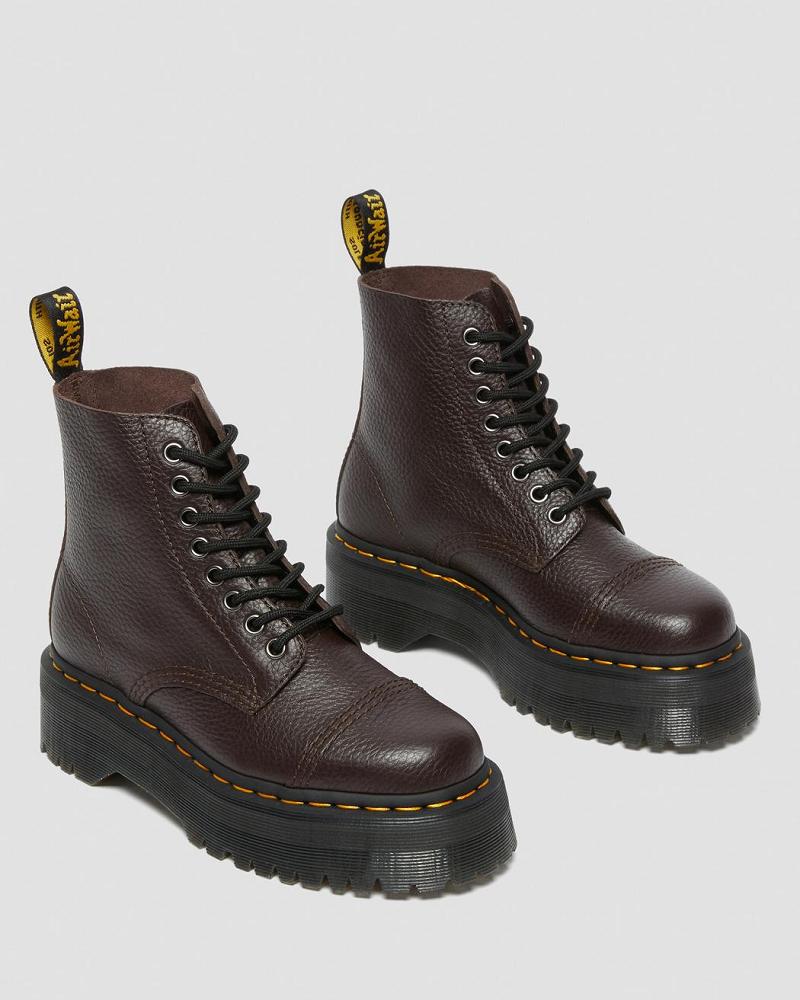 Botas Plataforma Dr Martens Sinclair Milled Nappa Cuero Mujer Vino | MX 525ILH